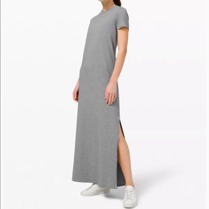 Lululemon La Relaxed Short Sleeve Maxi Dress in Grey